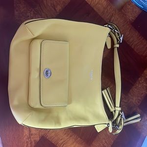 Yellow coach hand bag